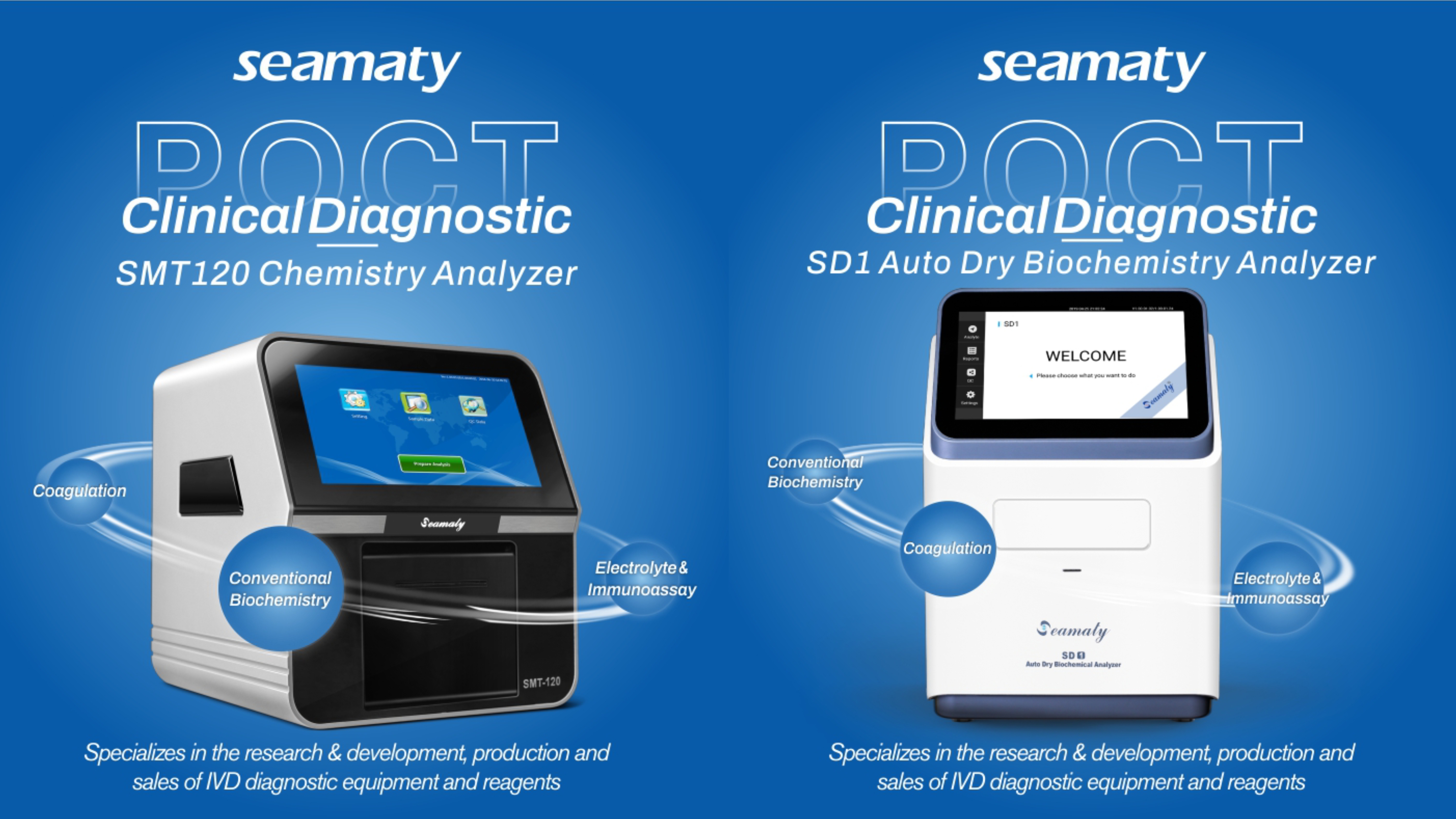 Seamaty dry chemistry analyzers