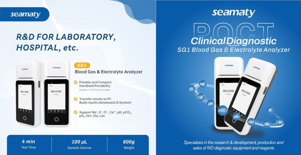 Seamaty SG1 Handheld Blood Gas & Electrolyte Analyzer product poster