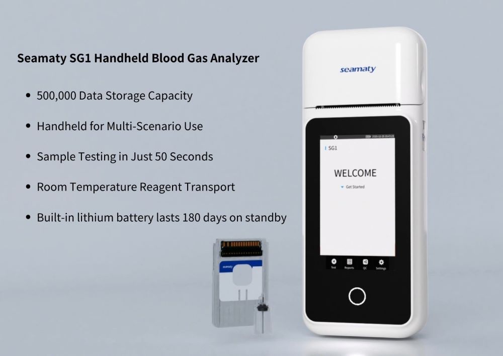 SG1 handheld blood gas analyzer features