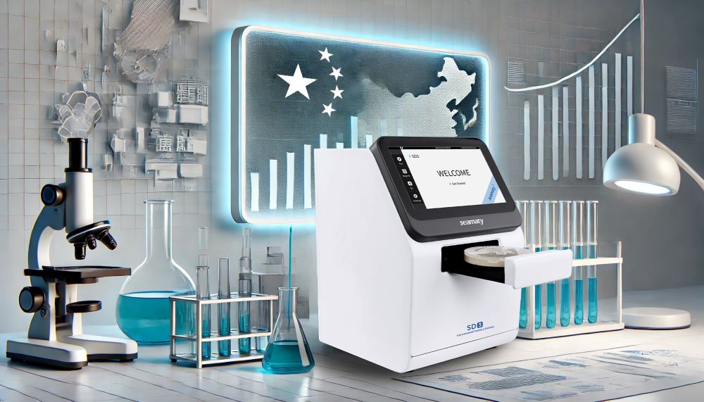 Seamaty SD3 Chemistry Analyzer in a laboratory setting